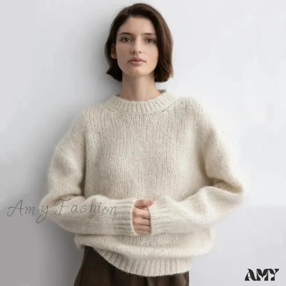 Women 24th Autumn Winter New Mohair Lazy Feeling Loose Wool Stylish Sweater