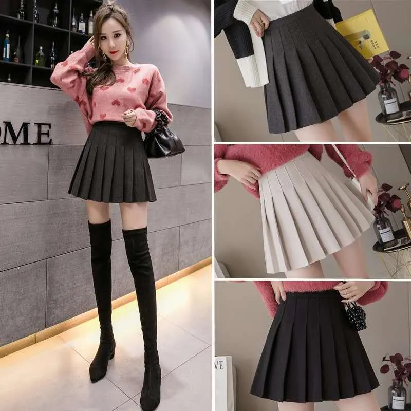 Women Pleated College Fresh Looking Elegant High Waist Slim Look All-Matching Korean Skirt Trendy A-Line Skirt